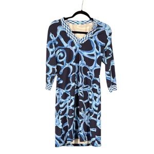 J. McLaughlin Women’s Blue Printed Dress Size‎ Small